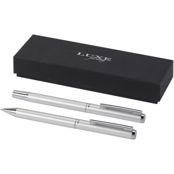 Lucetto Recycled Aluminium Ballpoint And Rollerball Pen Gift Set