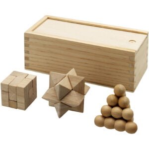 Brainiac 3 Piece Wooden Brain Teaser Set