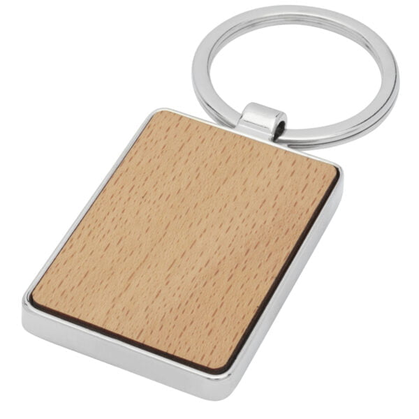 Mauro Beech Wood Rectangular Keychain