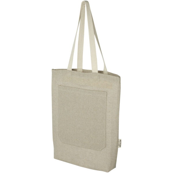 Pheebs 150 G M%C2%B2 Recycled Cotton Tote Bag With Front Pocket 9L