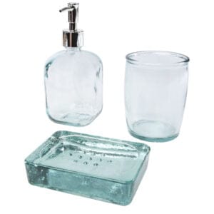 Jabony 3 Piece Recycled Glass Bathroom Set