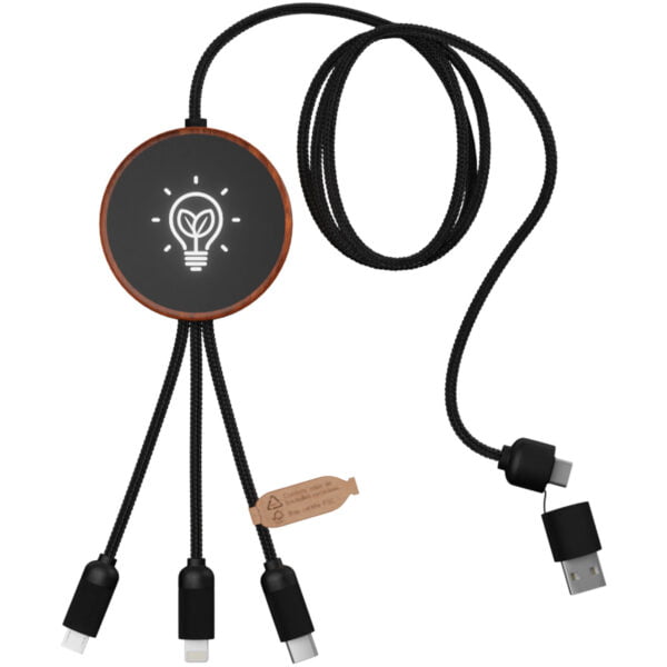 SCX.design C40 5 In 1 Rpet Light Up Logo Charging Cable And 10W Charging Pad